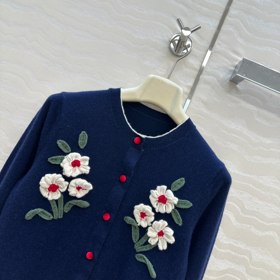Er 25fw embroidered cardigan