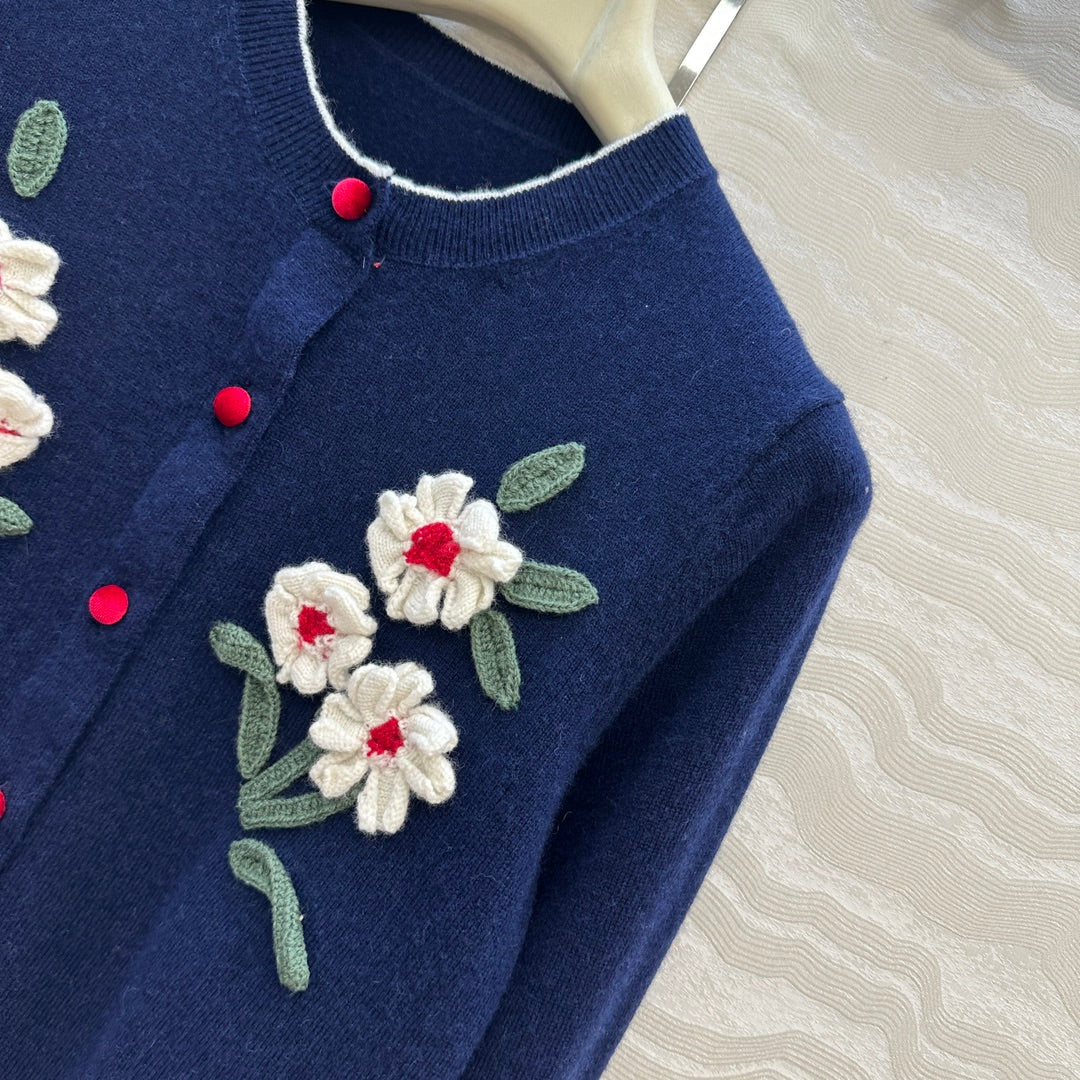 Er 25fw embroidered cardigan