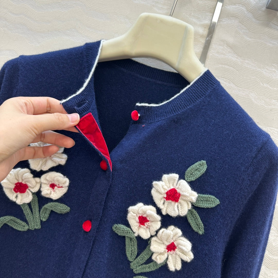 Er 25fw embroidered cardigan
