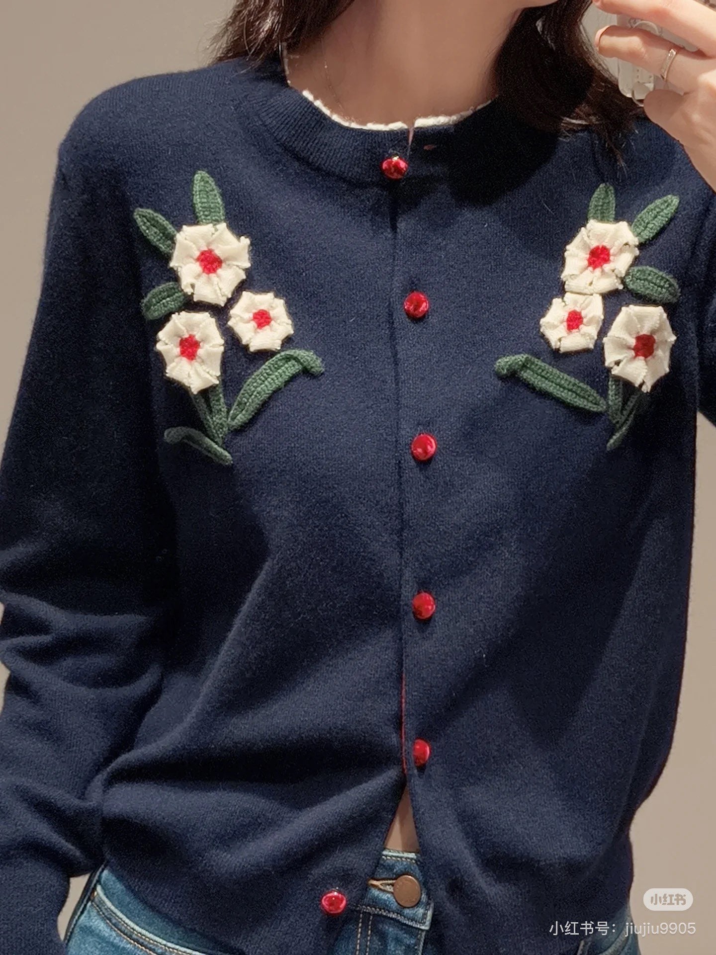 Er 25fw embroidered cardigan