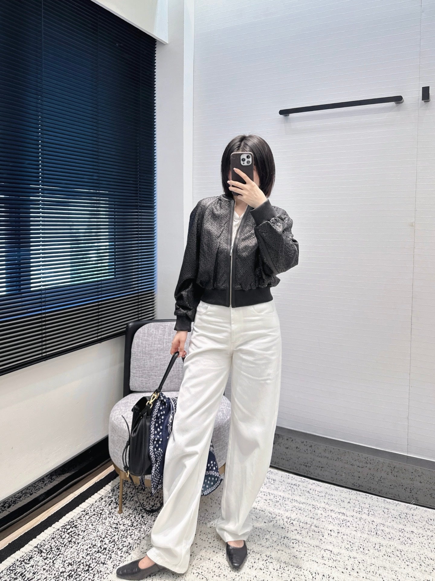 Herm 25fw leather jacket