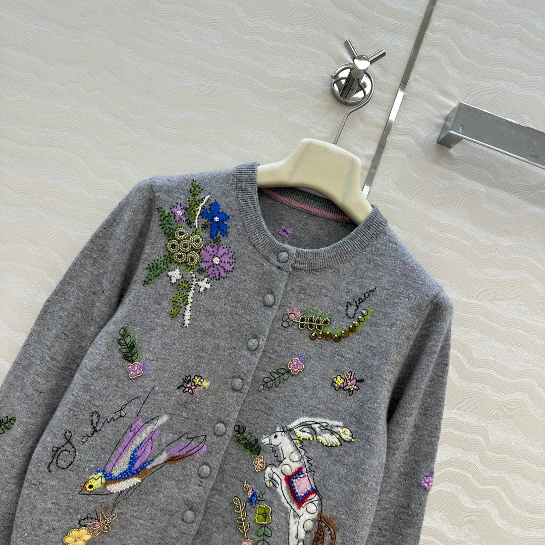 Er 25fw embroidered cardigan