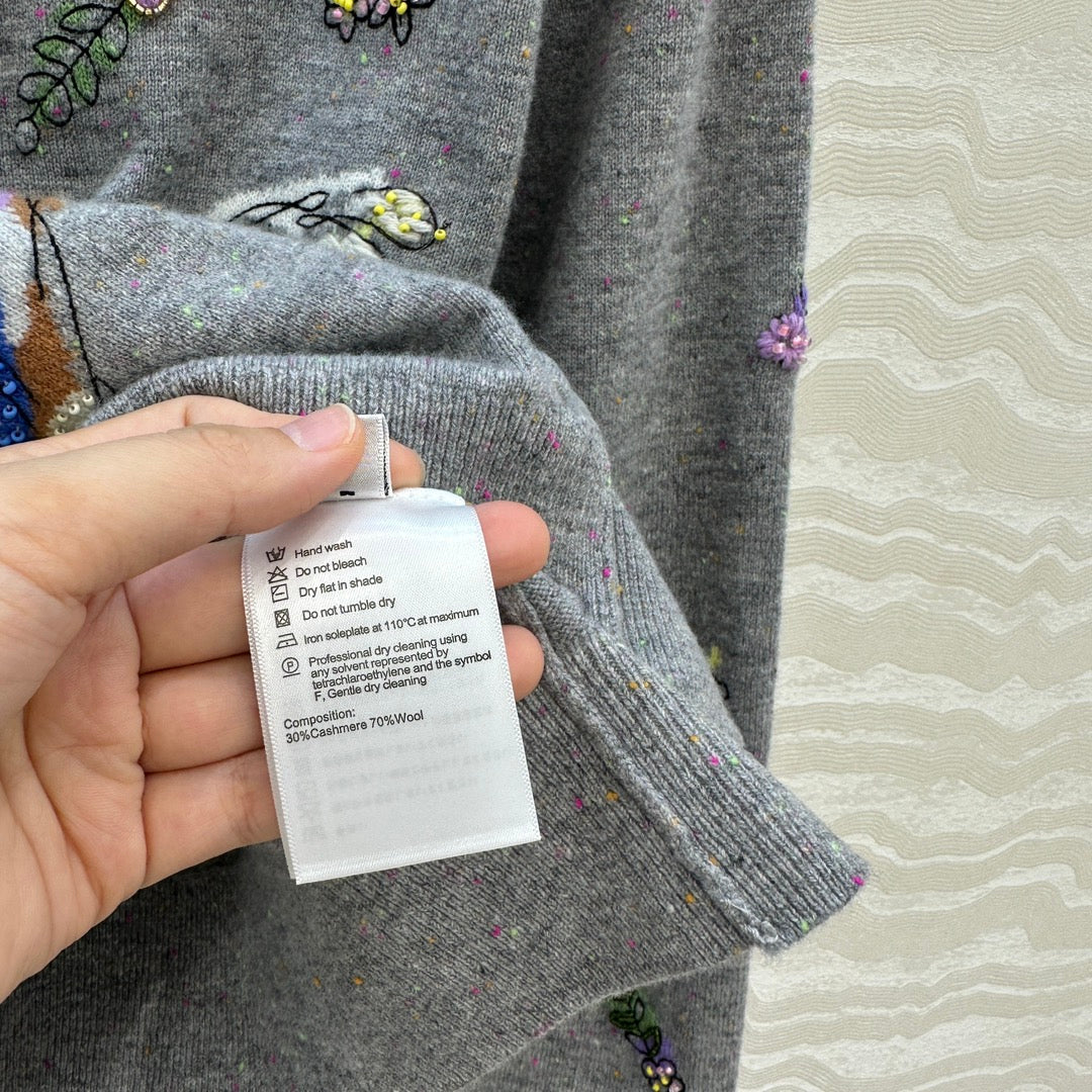 Er 25fw embroidered cardigan