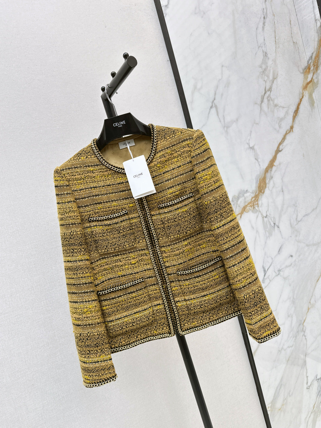 Chan 25fw chain-trimmed jacket