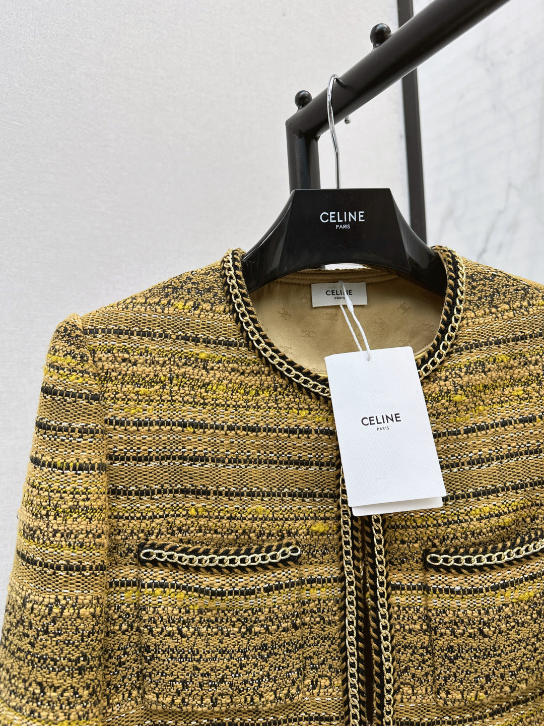 Chan 25fw chain-trimmed jacket
