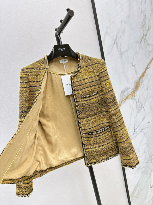 Chan 25fw chain-trimmed jacket