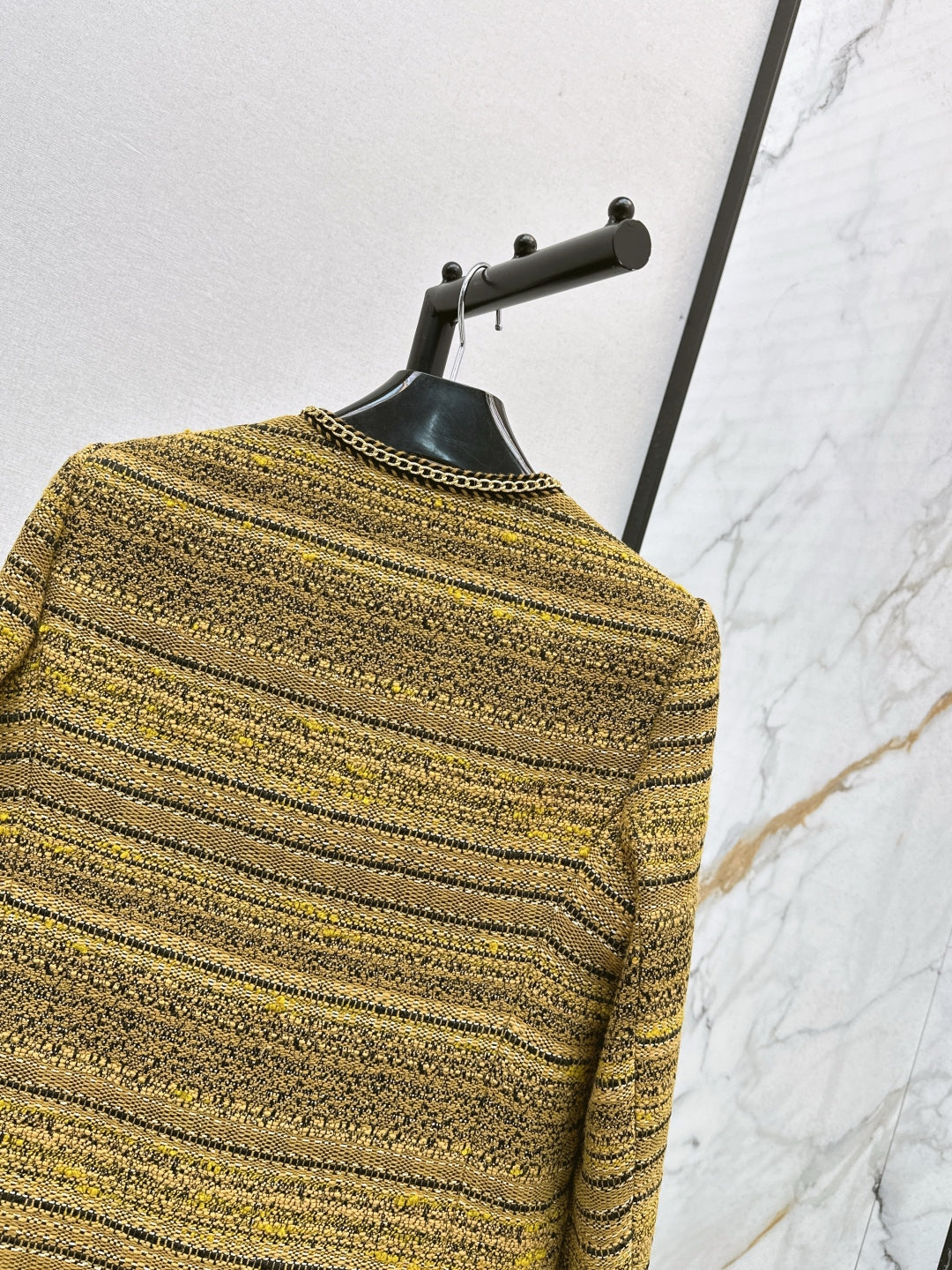 Chan 25fw chain-trimmed jacket