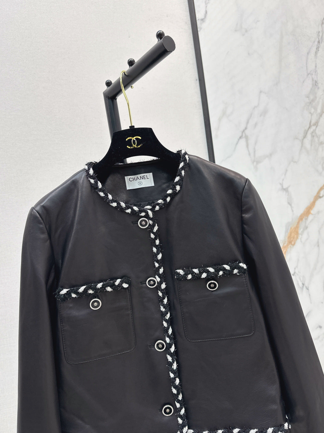 Chan 25fw leather jacket