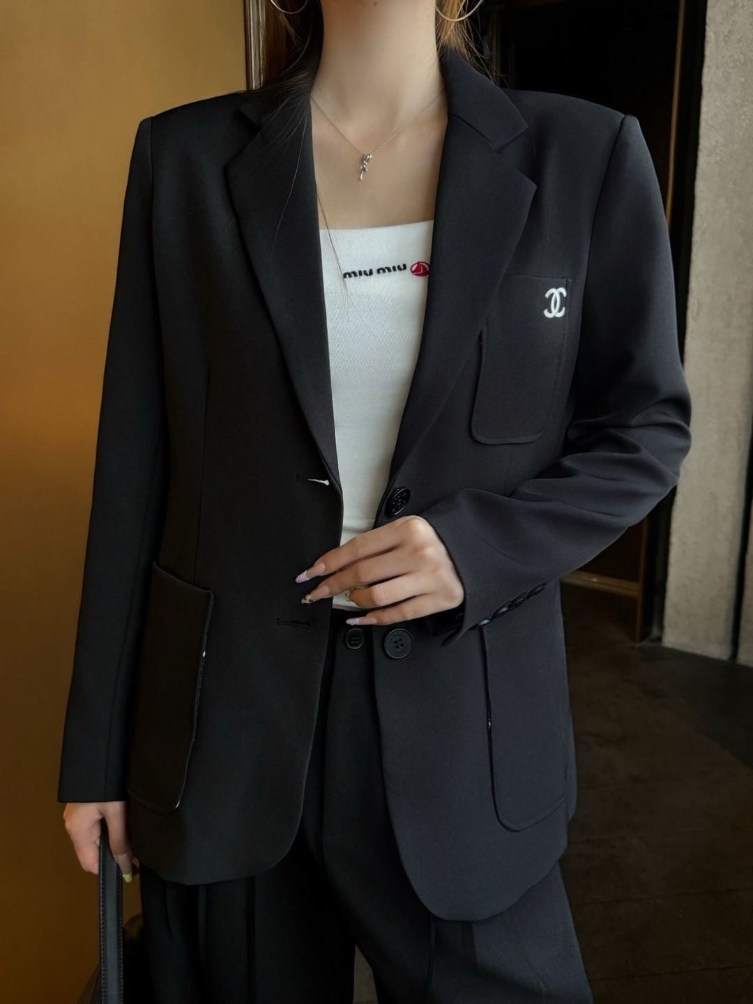 Chan 25fw embroidered blazer