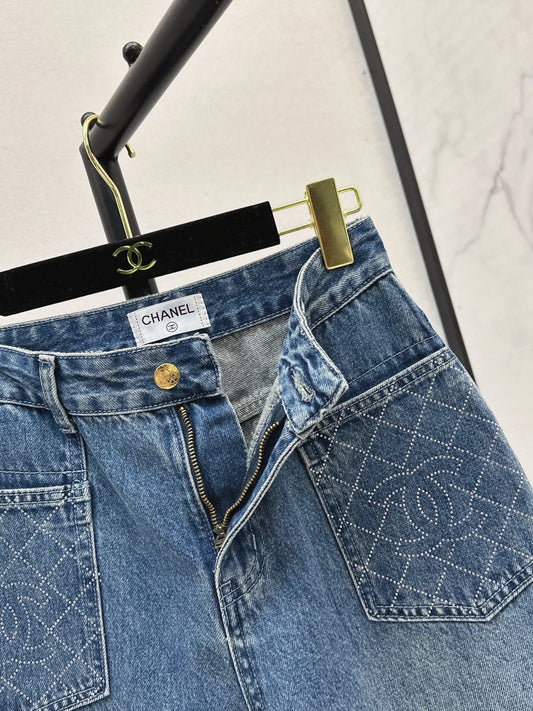 Chan 25fw rhinestone jeans