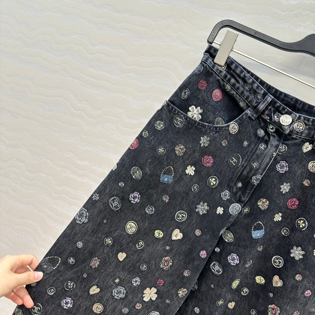 Guc 25fw printed jeans