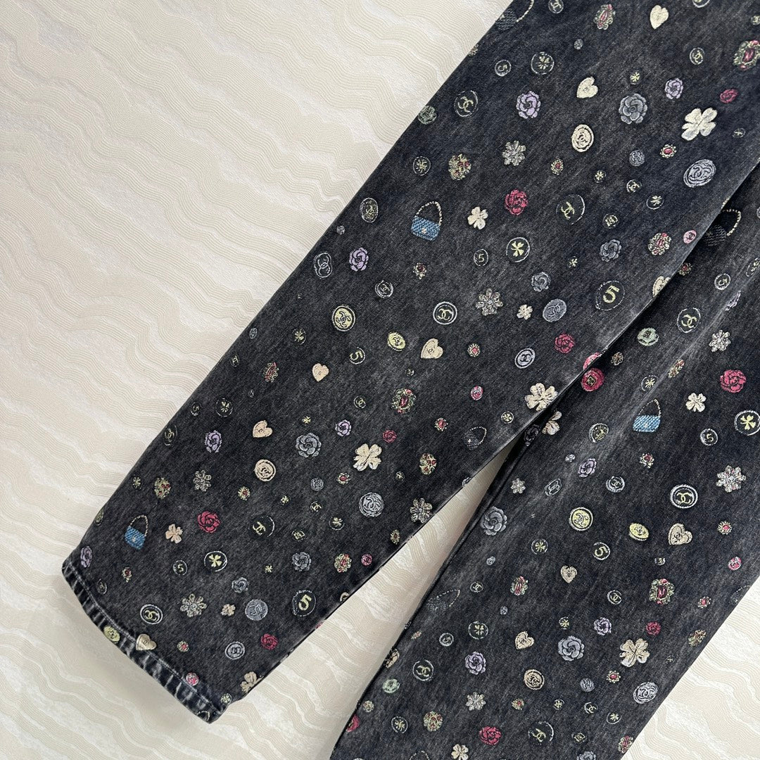 Guc 25fw printed jeans