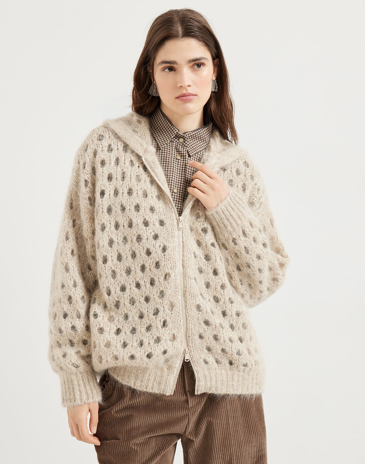 Brune 25fw hoodie cardigan