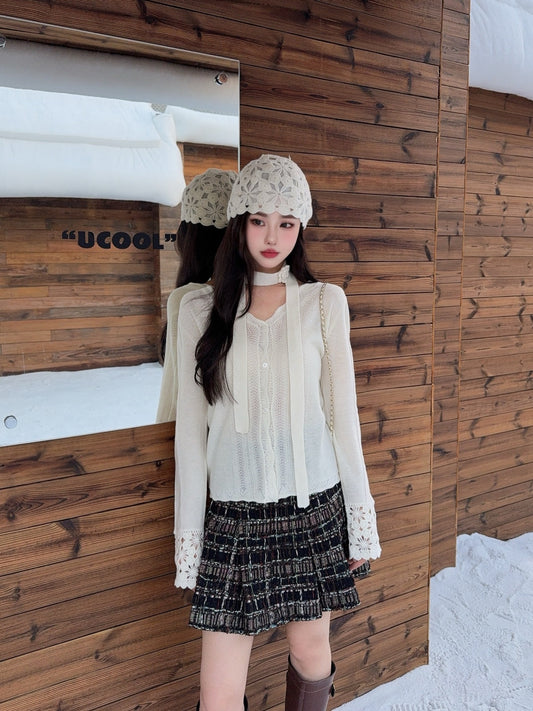 Chan 25fw cardigan hat set