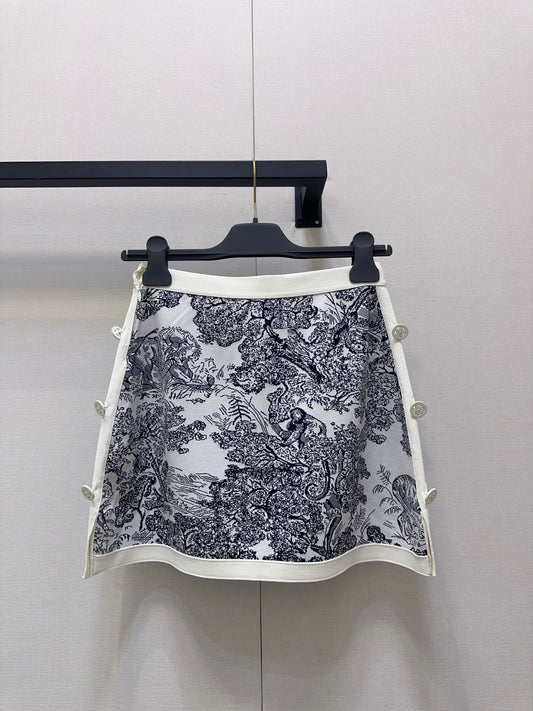 CD 25fw printed skirt