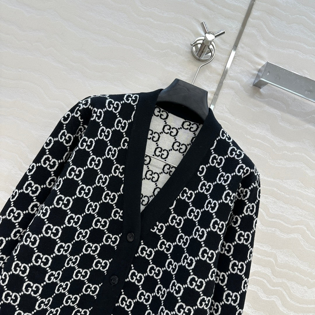 Guc 25fw jacquard cardigan