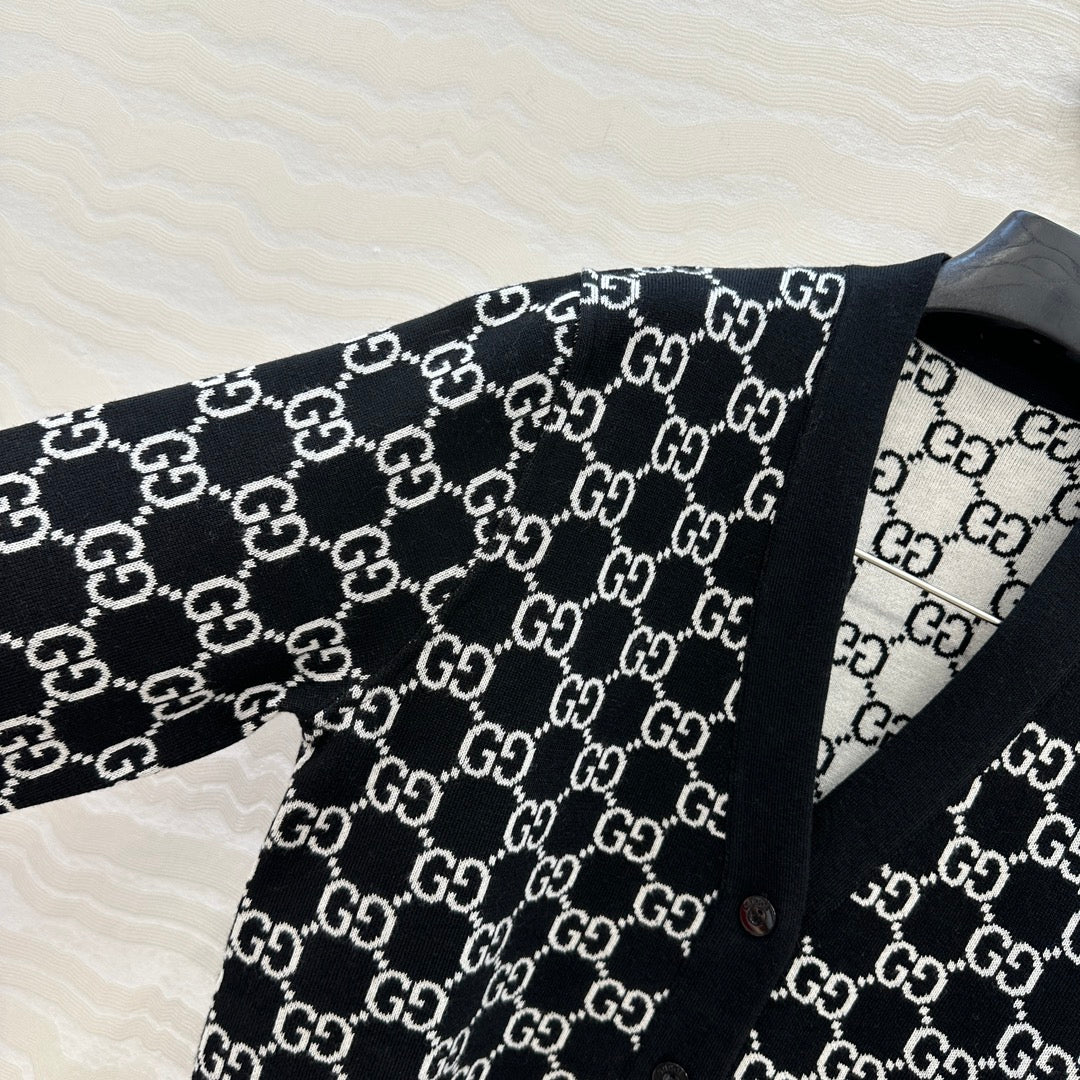 Guc 25fw jacquard cardigan