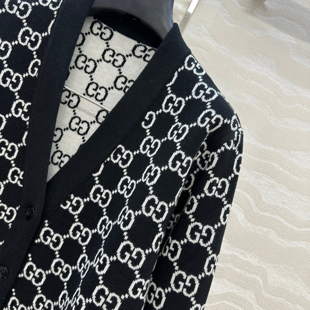 Guc 25fw jacquard cardigan