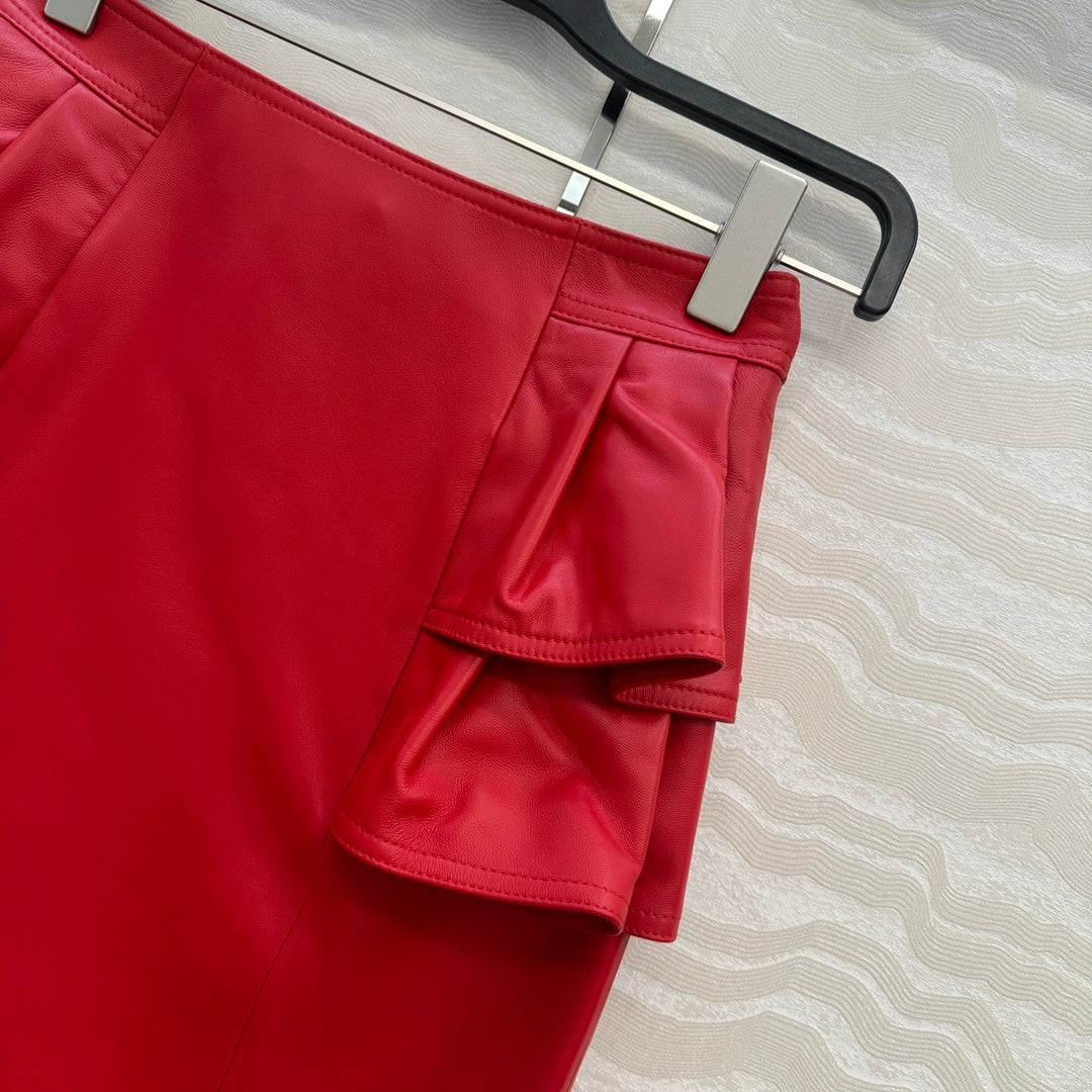 Louis 25fw leather skirt