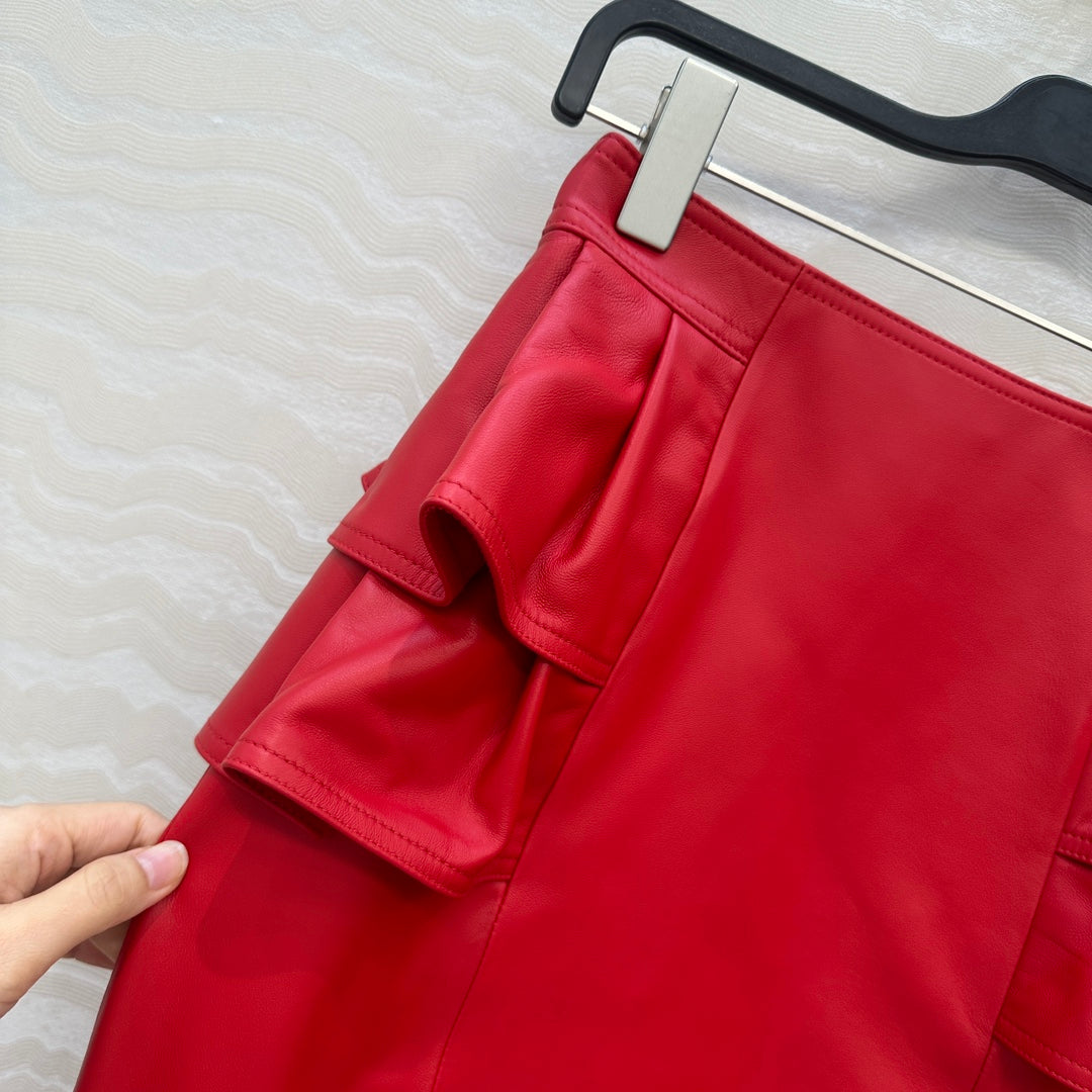 Louis 25fw leather skirt