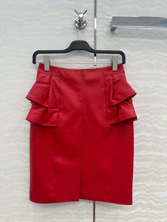 Louis 25fw leather skirt
