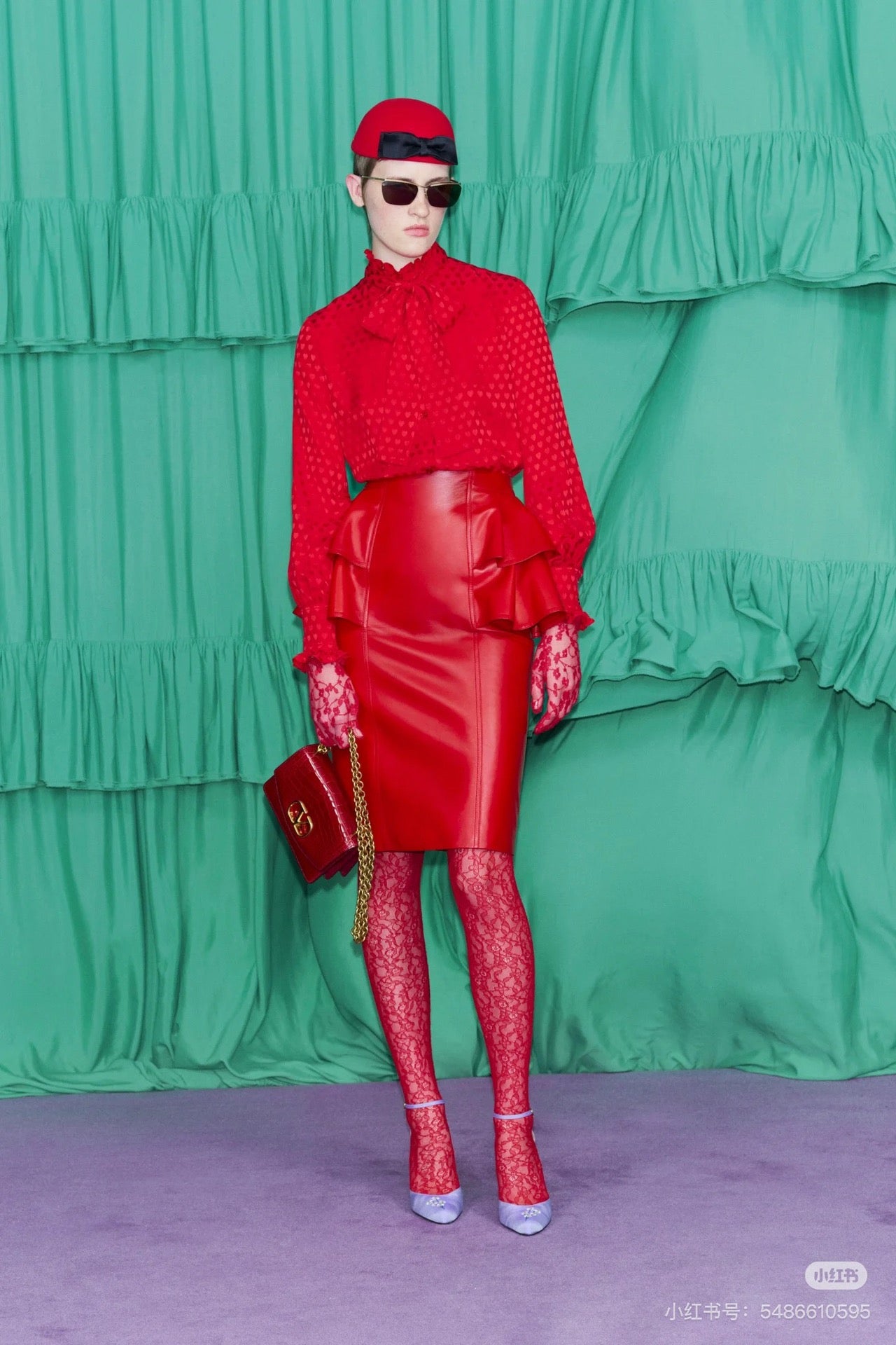 Louis 25fw leather skirt