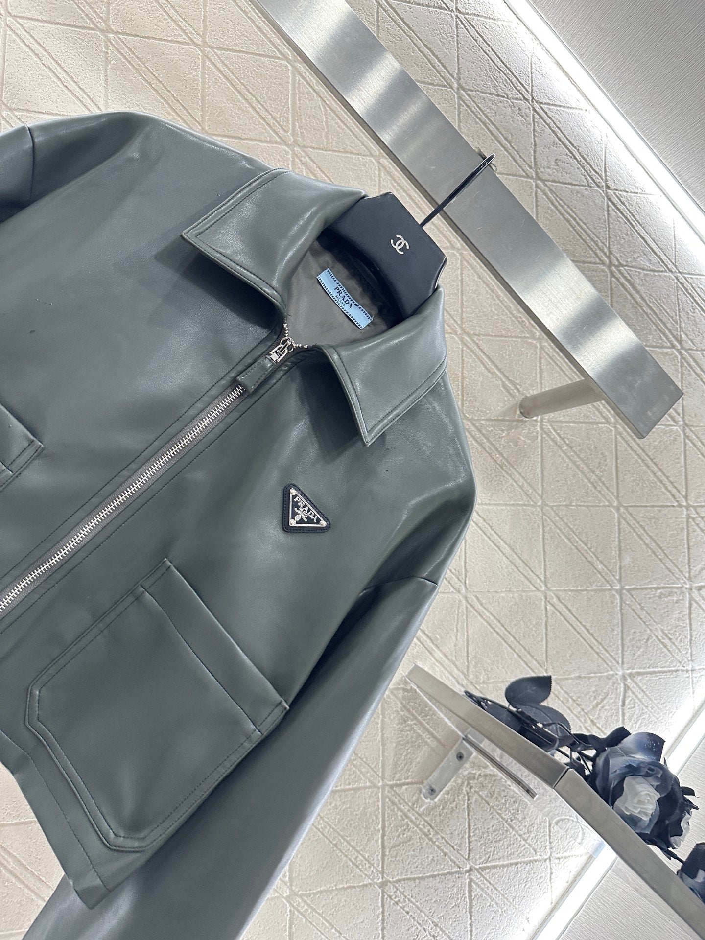 Pra 25fw leather jacket
