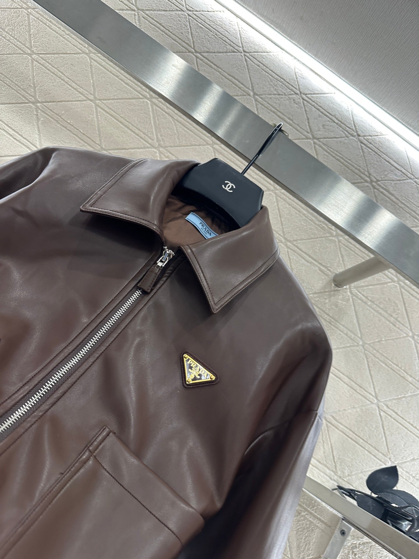 Pra 25fw leather jacket