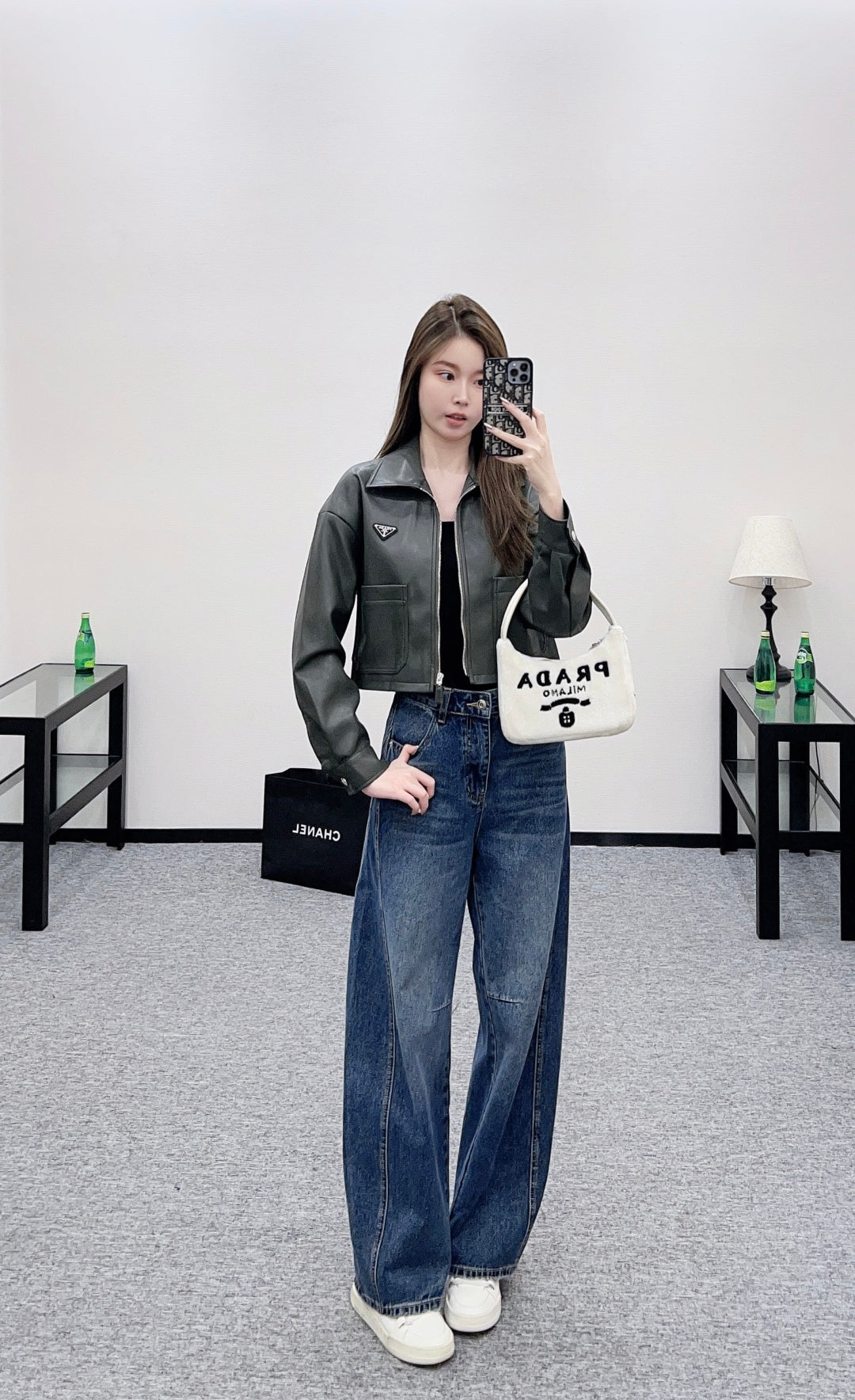 Pra 25fw leather jacket