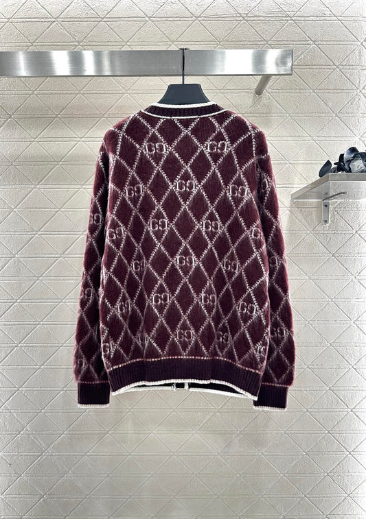 Guc 25fw jacquard cardigan