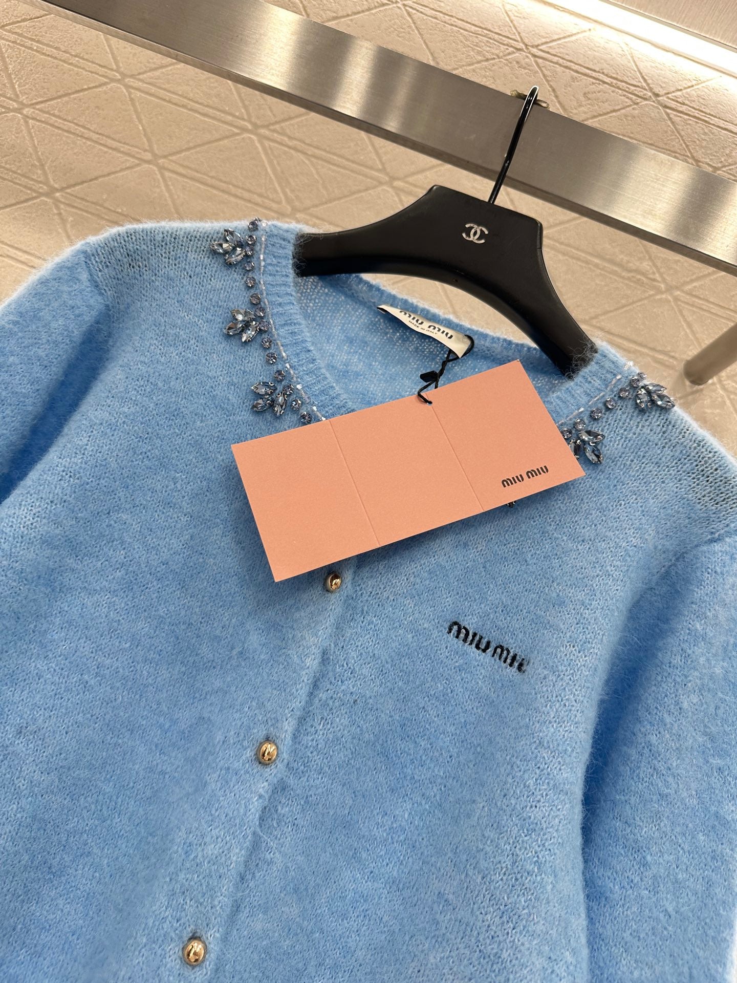 Miu 25fw knitted cardigan