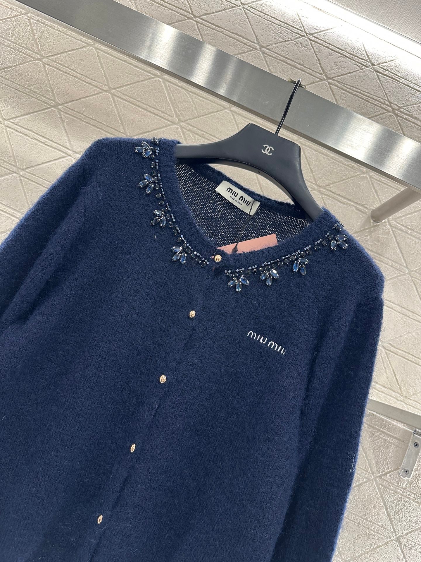Miu 25fw knitted cardigan