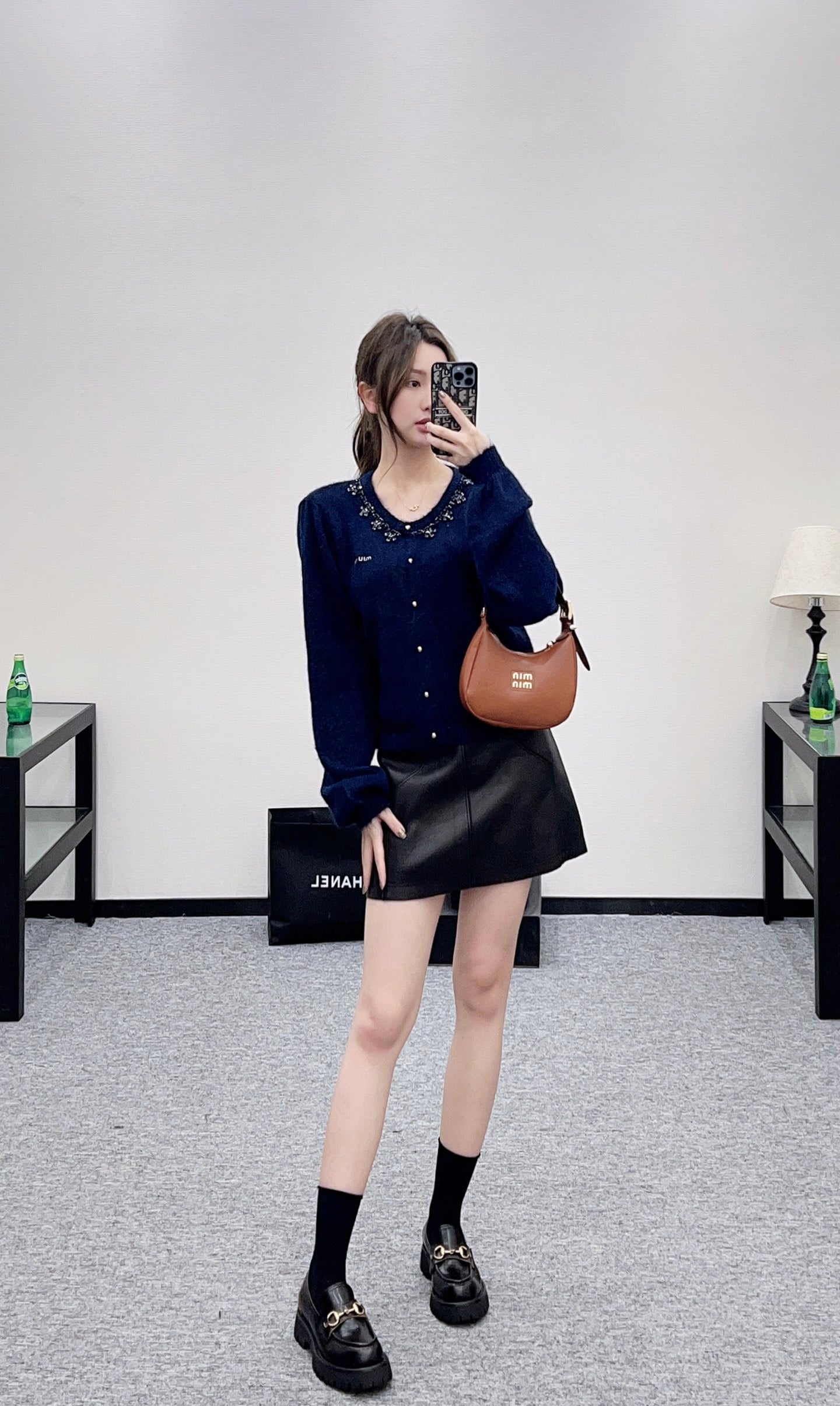 Miu 25fw knitted cardigan