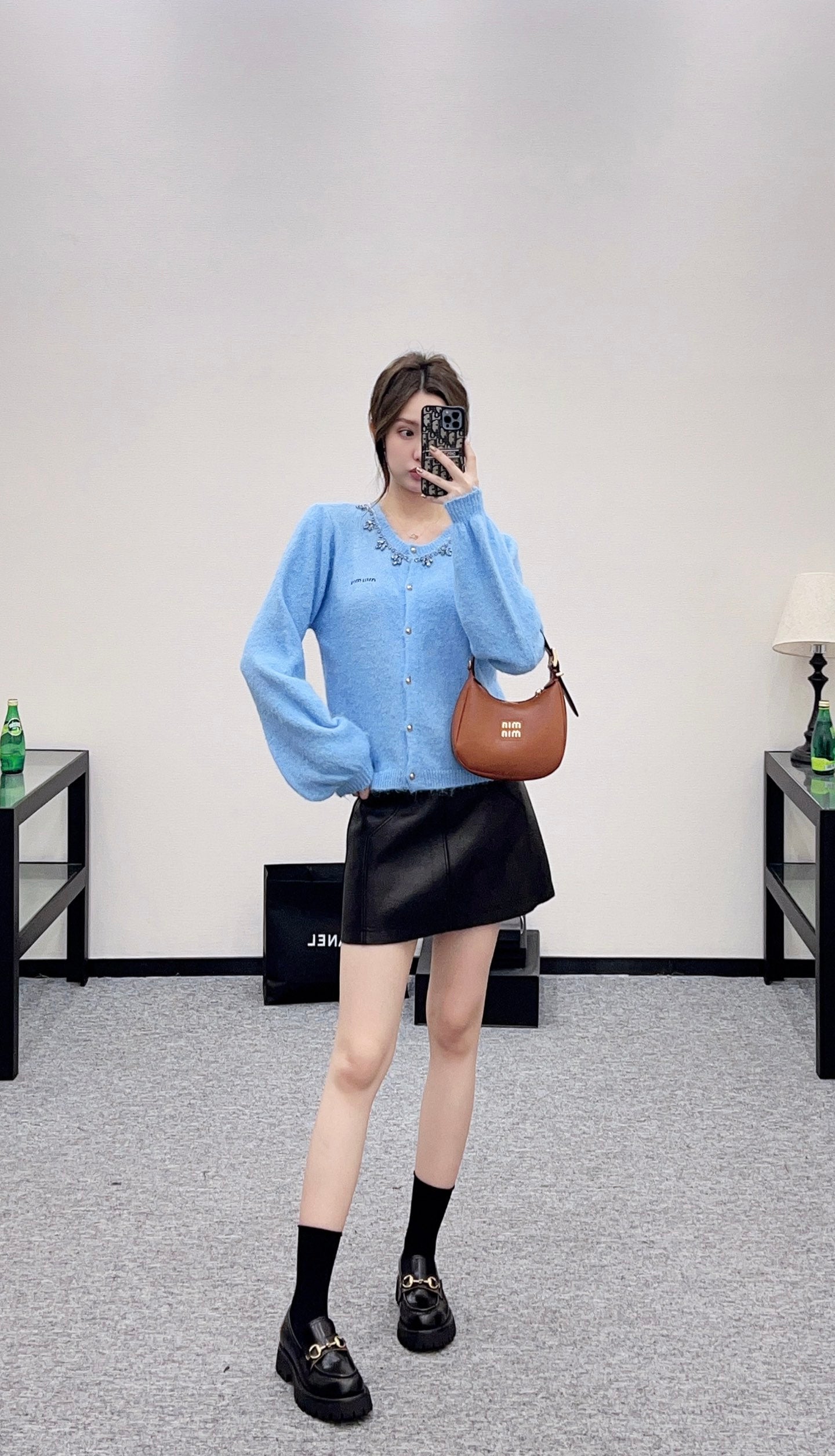 Miu 25fw knitted cardigan
