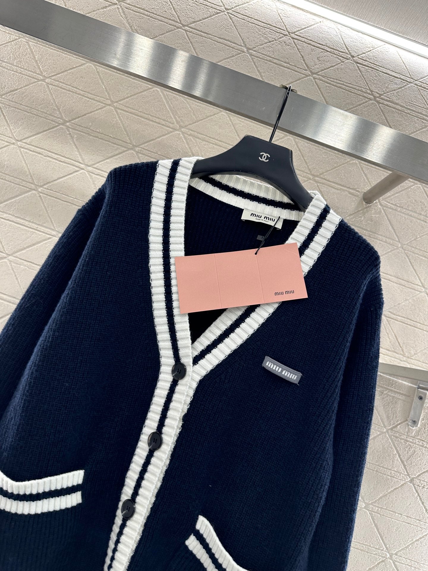 Miu 25fw knitted cardigan