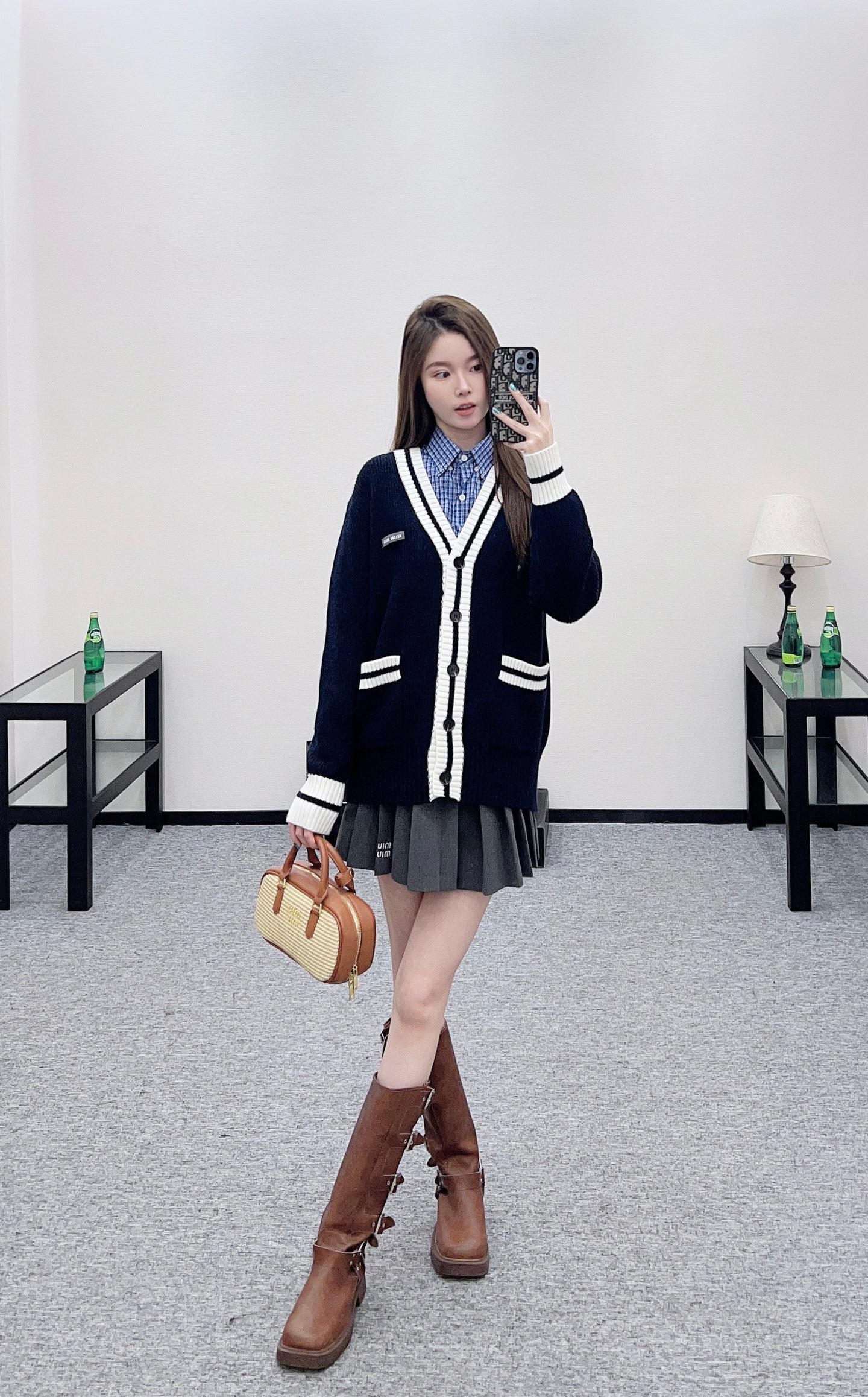 Miu 25fw knitted cardigan