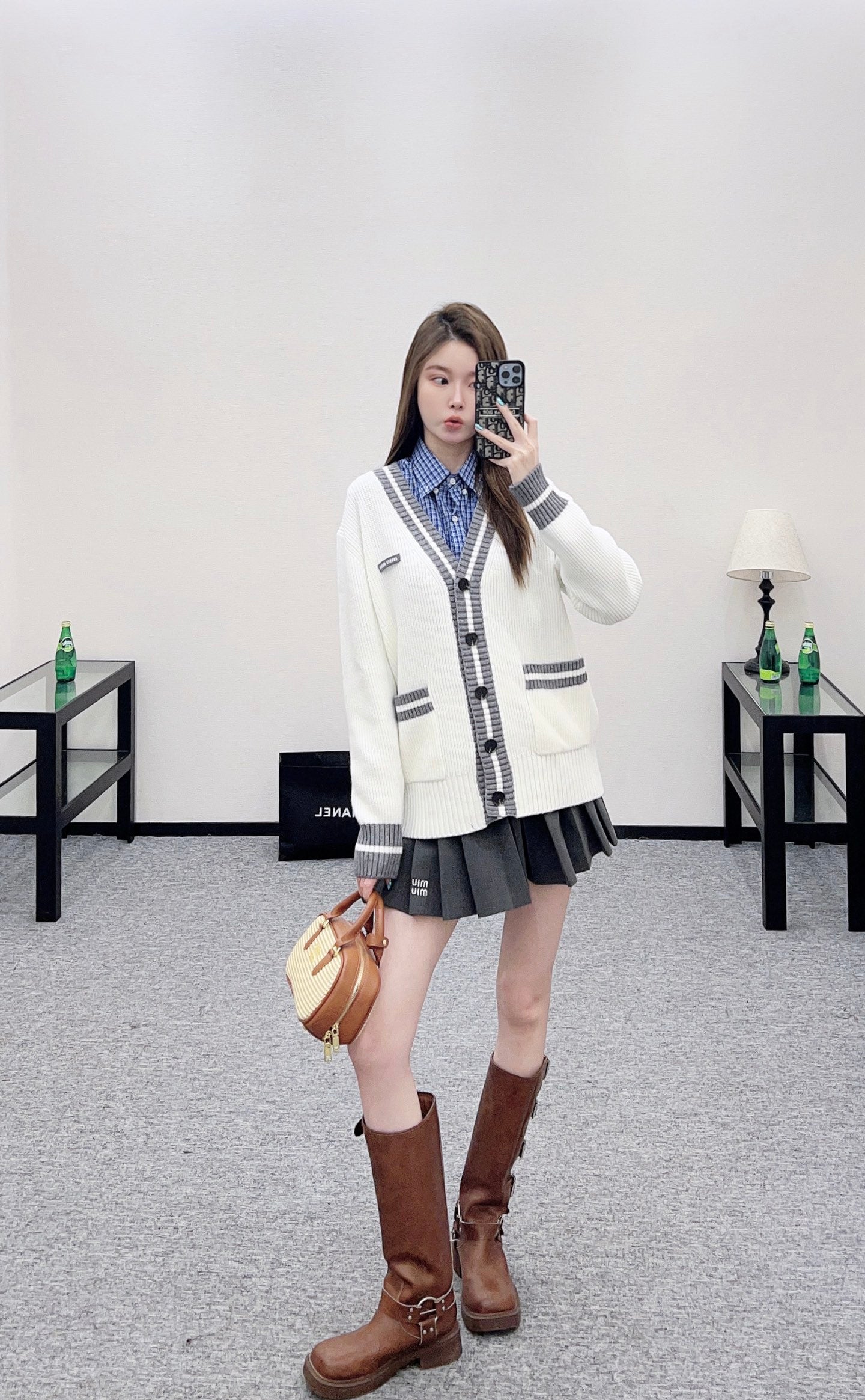 Miu 25fw knitted cardigan