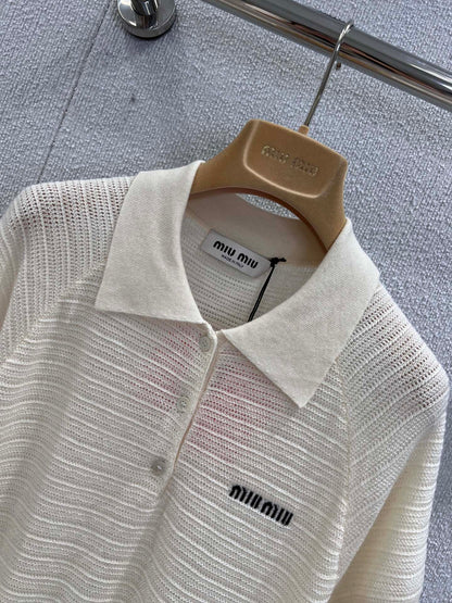 Miu 25ss knitted polo