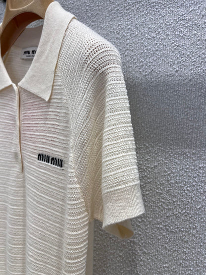 Miu 25ss knitted polo