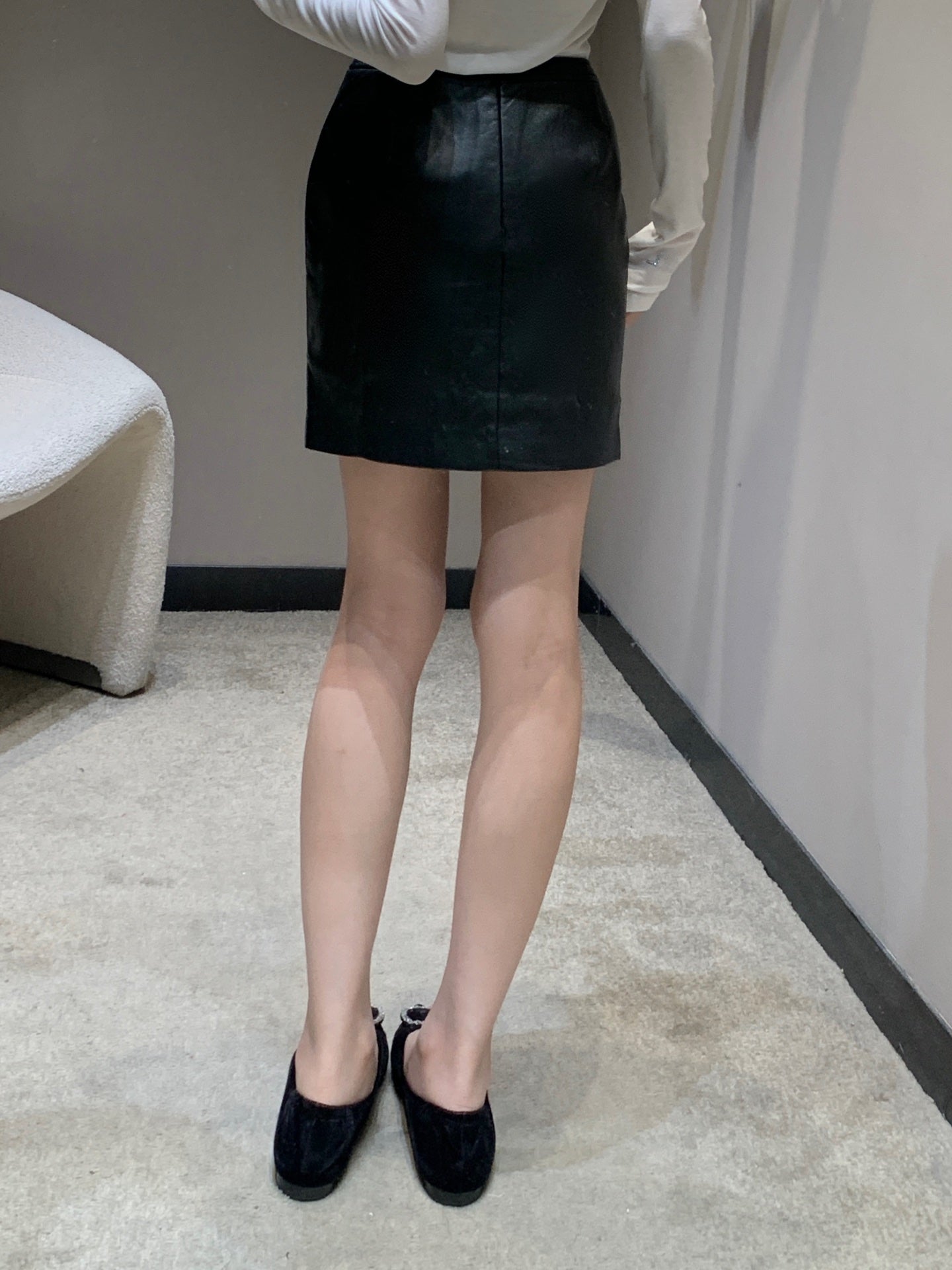 Cel 25fw leather skirt