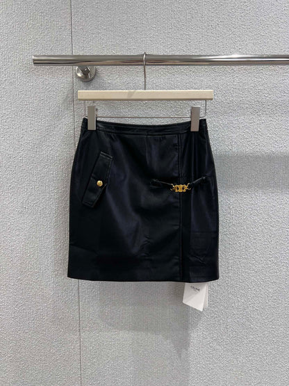 Cel 25fw leather skirt