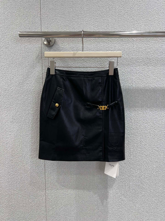 Cel 25fw leather skirt