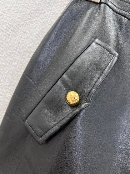 Cel 25fw leather skirt