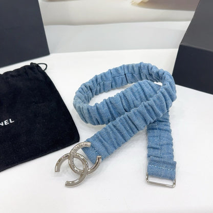 Ch denim belt