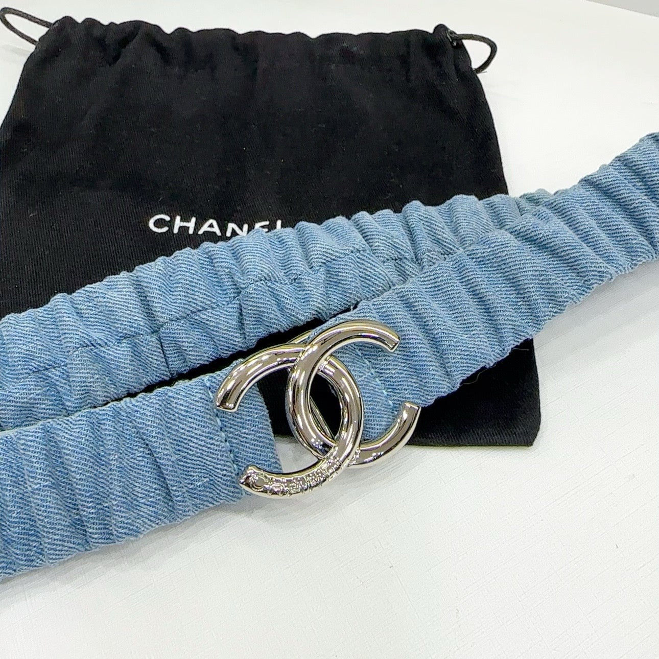 Ch denim belt