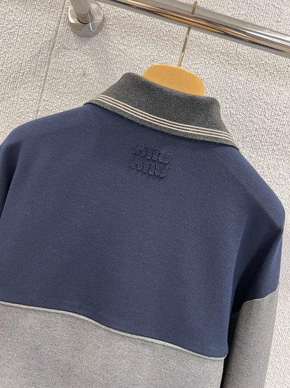 Miu 25fw zip-up collar sweatshirt