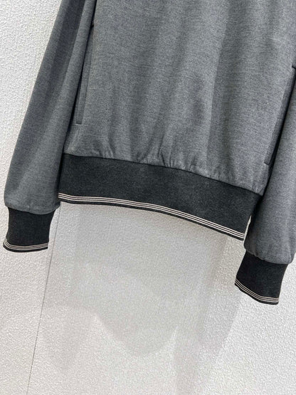 Miu 25fw zip-up collar sweatshirt