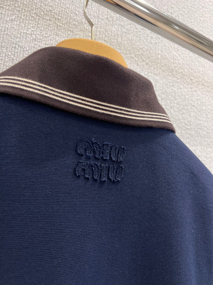 Miu 25fw zip-up collar sweatshirt