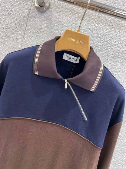 Miu 25fw zip-up collar sweatshirt