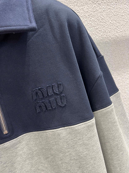 Miu 25fw lapel sweatshirt